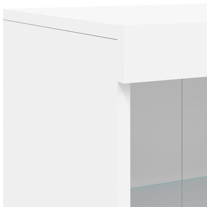 Sideboard with LED Lights White 181.5x37x100 cm