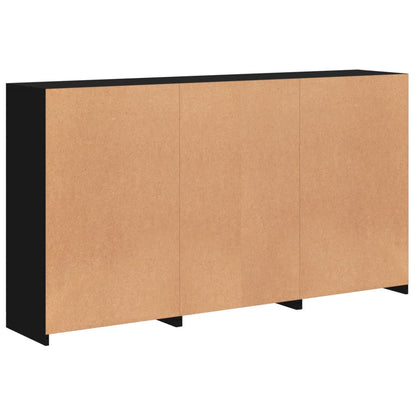 Sideboard with LED Lights Black 181.5x37x100 cm