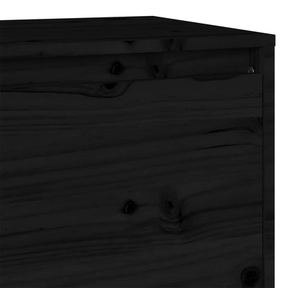 TV Cabinet Black 140x35x40 cm Solid Wood Pine