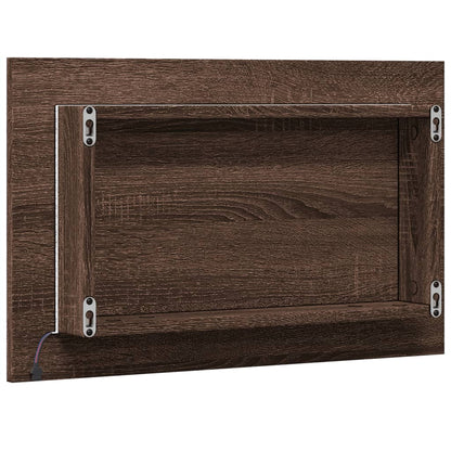 LED Bathroom Mirror Brown Oak 60x8.5x38 cm Engineered Wood