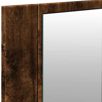 LED Bathroom Mirror Cabinet Smoked Oak 100x12x45 cm