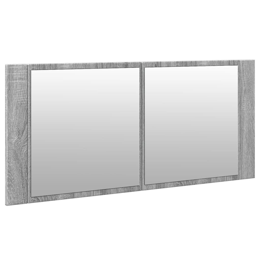 LED Bathroom Mirror Cabinet Grey Sonoma 100x12x45 cm