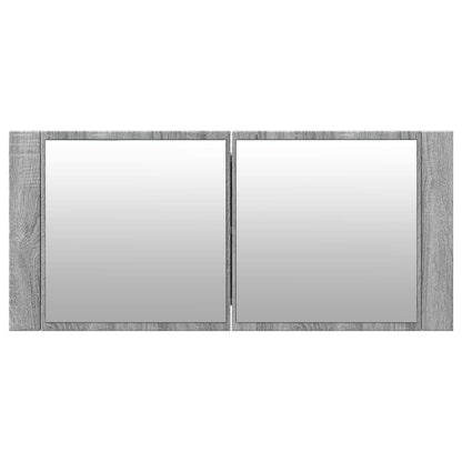 LED Bathroom Mirror Cabinet Grey Sonoma 100x12x45 cm