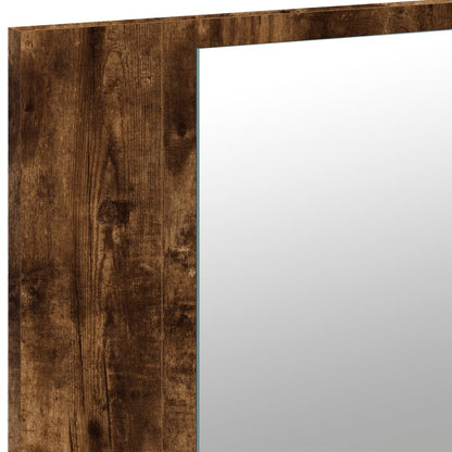 LED Bathroom Mirror Cabinet Smoked Oak 90x12x45 cm Acrylic