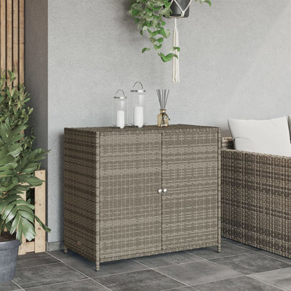 Garden Storage Cabinet Grey 83x45x76 cm Poly Rattan