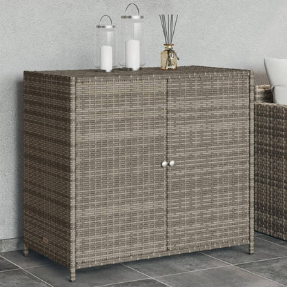 Garden Storage Cabinet Grey 83x45x76 cm Poly Rattan