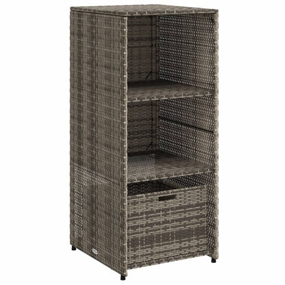 Garden Storage Cabinet Grey 50x55x115 cm Poly Rattan