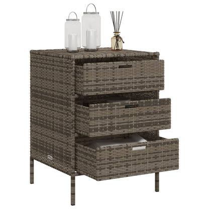 Garden Storage Cabinet Grey 55x59x80 cm Poly Rattan