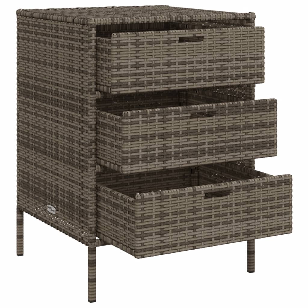 Garden Storage Cabinet Grey 55x59x80 cm Poly Rattan