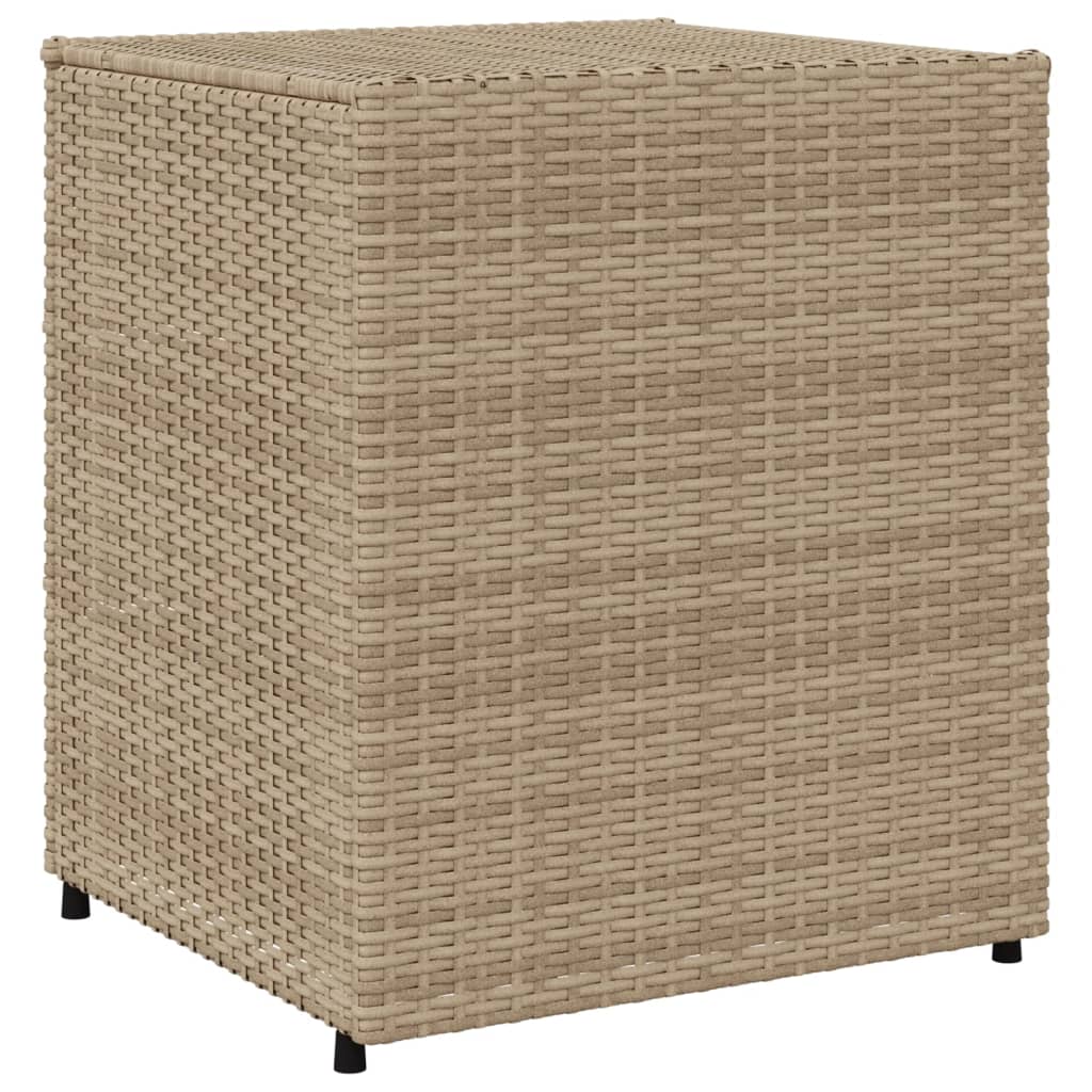 Garden Storage Cabinet Beige 55x59x69 cm Poly Rattan