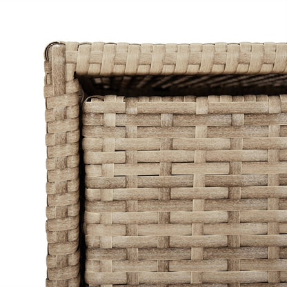 Garden Storage Cabinet Beige 55x59x69 cm Poly Rattan