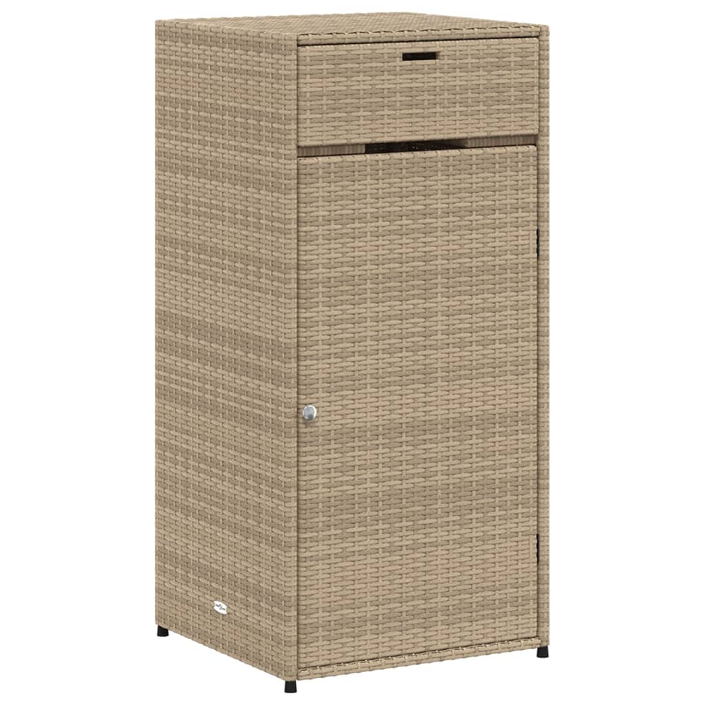 Garden Storage Cabinet Beige 55x55x111 cm Poly Rattan