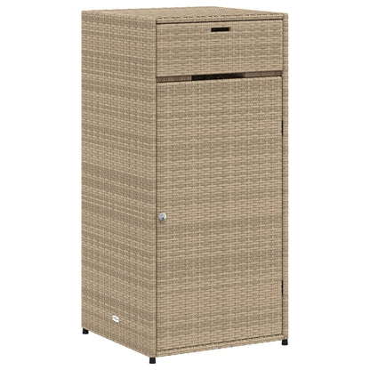 Garden Storage Cabinet Beige 55x55x111 cm Poly Rattan