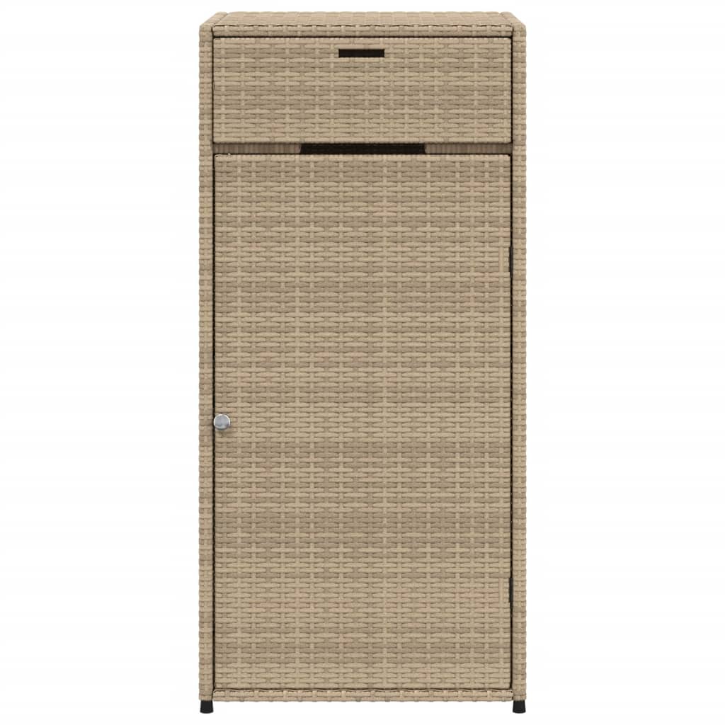 Garden Storage Cabinet Beige 55x55x111 cm Poly Rattan