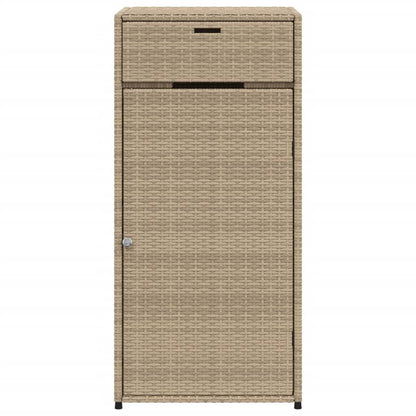 Garden Storage Cabinet Beige 55x55x111 cm Poly Rattan