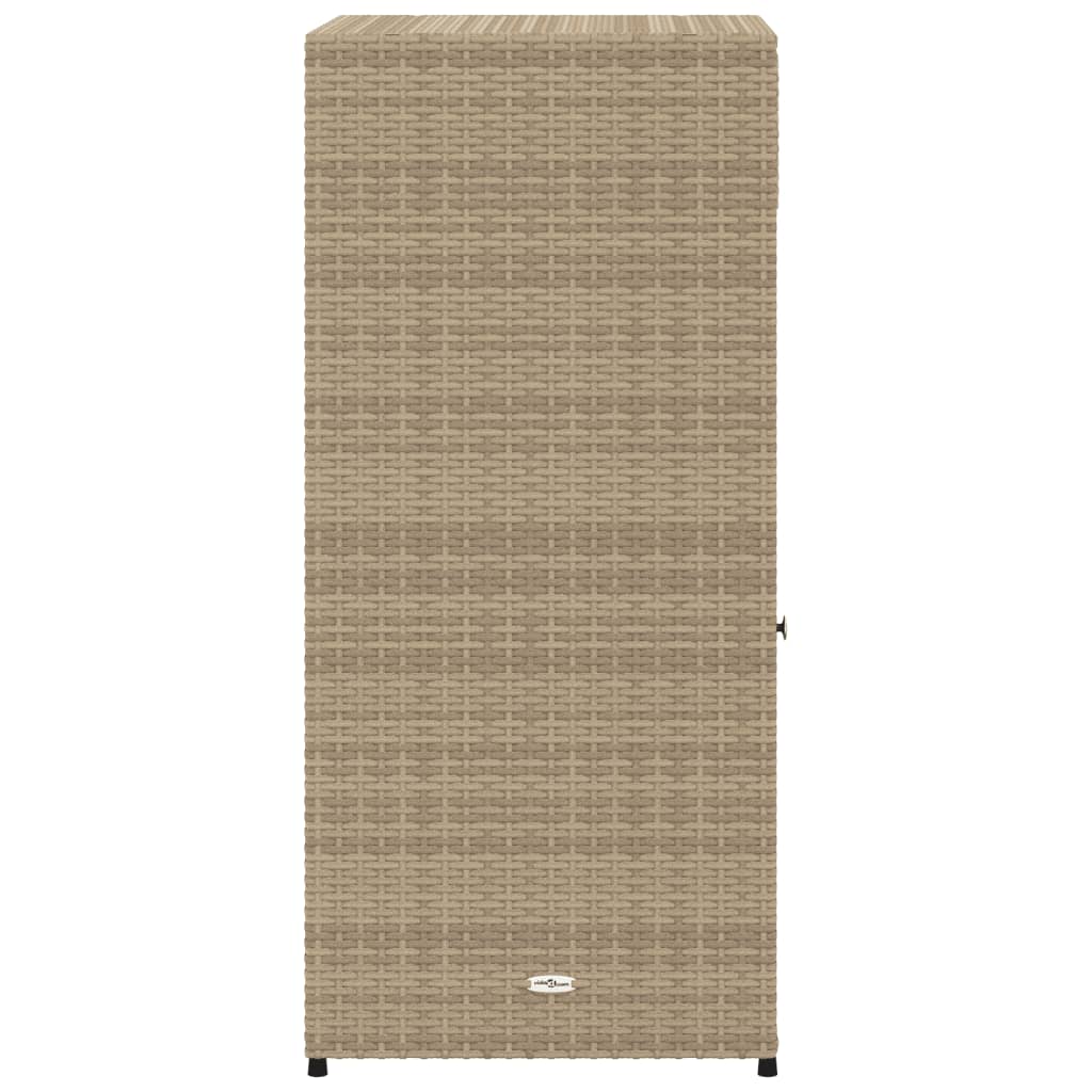 Garden Storage Cabinet Beige 55x55x111 cm Poly Rattan