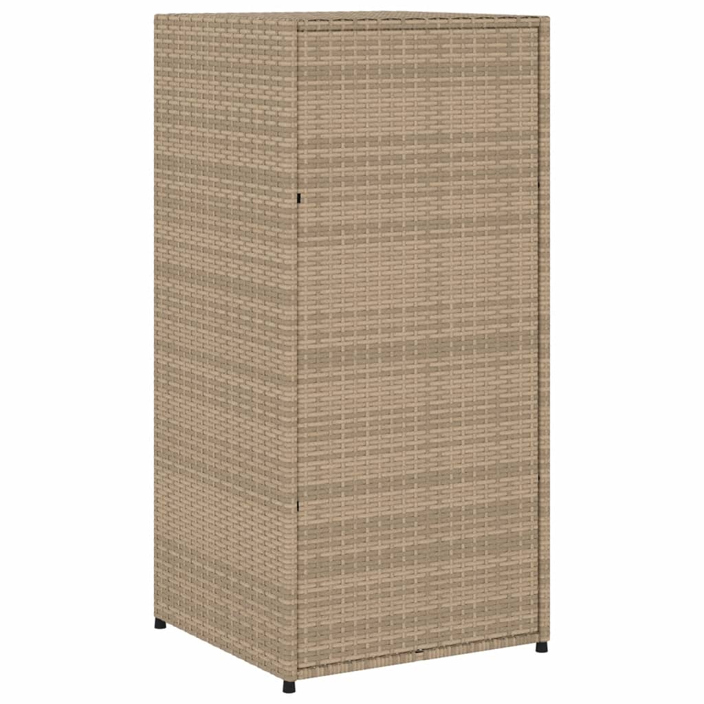 Garden Storage Cabinet Beige 55x55x111 cm Poly Rattan