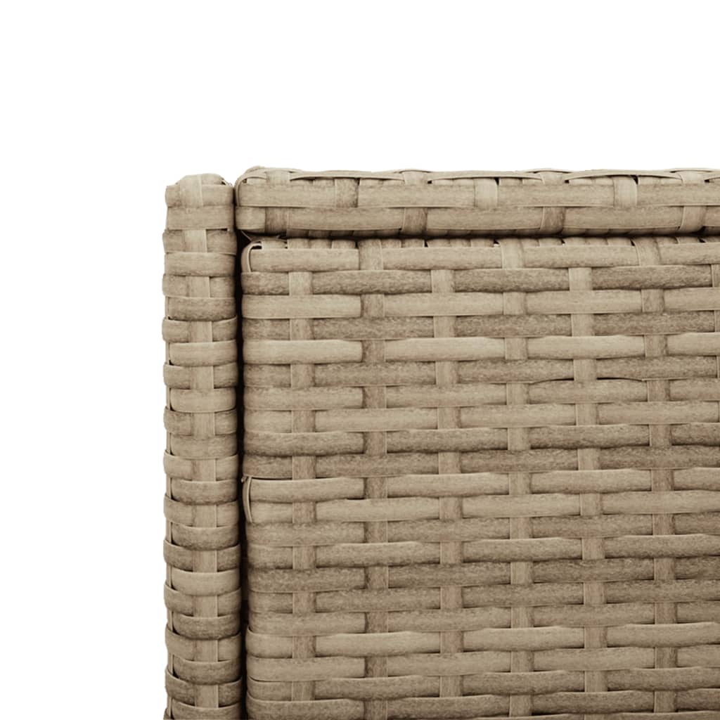 Garden Storage Cabinet Beige 55x55x111 cm Poly Rattan