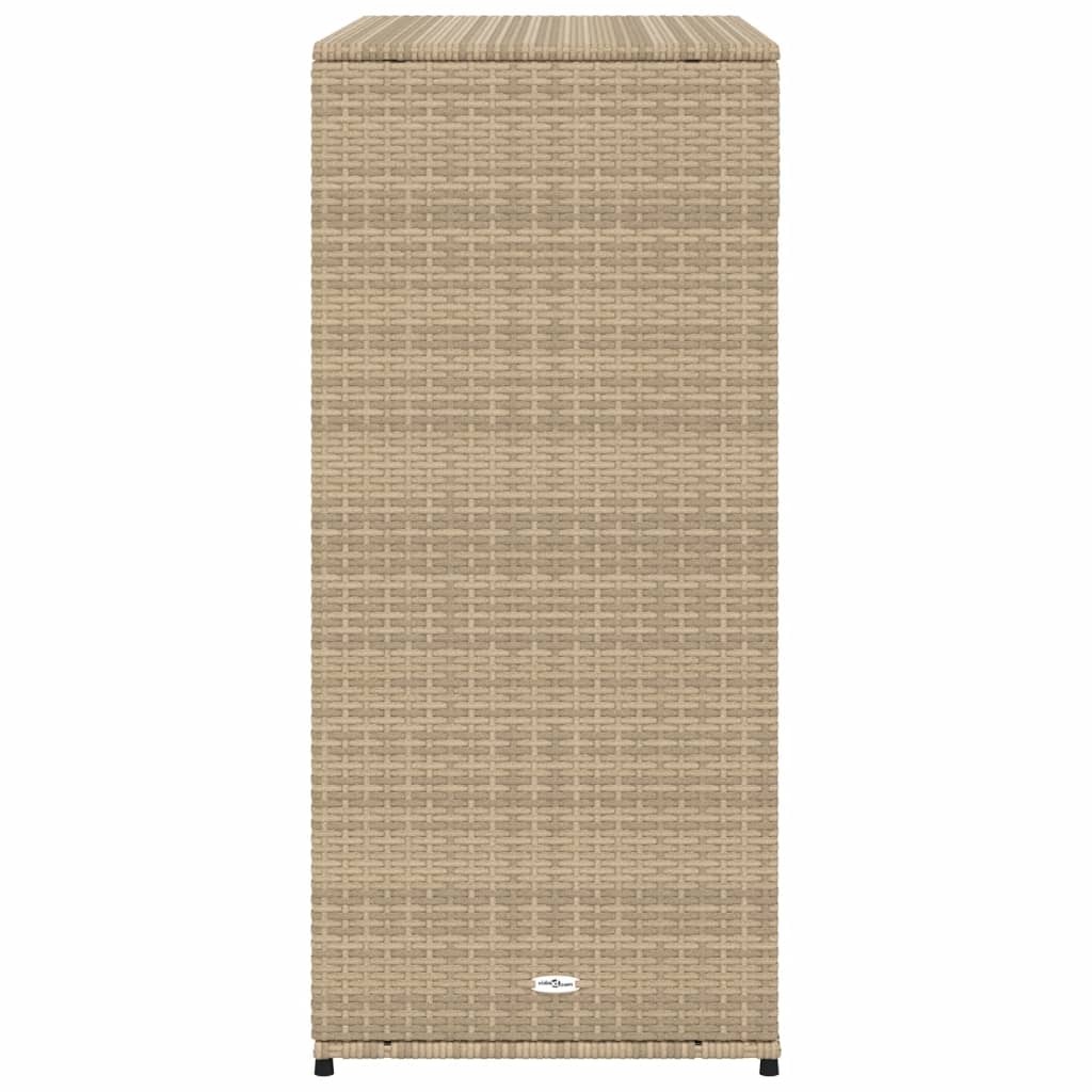 Garden Storage Cabinet Beige 105x55x113 cm Poly Rattan