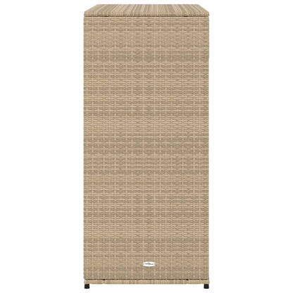 Garden Storage Cabinet Beige 105x55x113 cm Poly Rattan