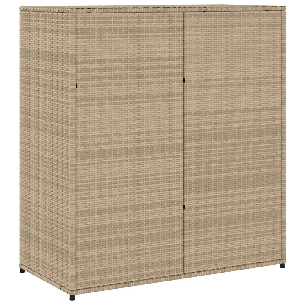 Garden Storage Cabinet Beige 105x55x113 cm Poly Rattan