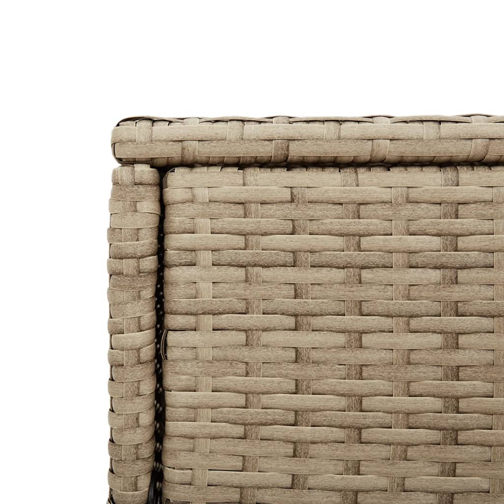 Garden Storage Cabinet Beige 105x55x113 cm Poly Rattan