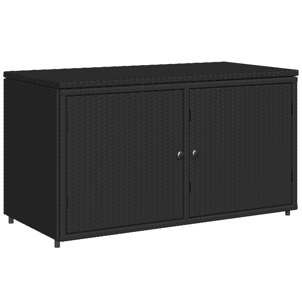 Garden Storage Cabinet Black 110x55x60.5 cm Poly Rattan