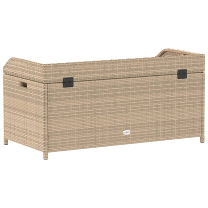 Storage Bench Mix Beige 100x50x52 cm Poly Rattan and Acacia Wood