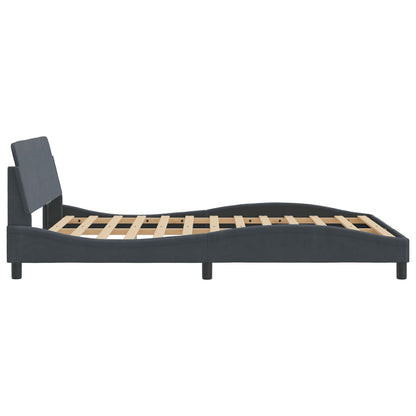 Bed Frame "Dover" Dark Grey 135x190 cm Double Velvet