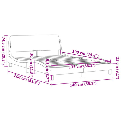 Bed Frame "Dover" Dark Grey 135x190 cm Double Velvet