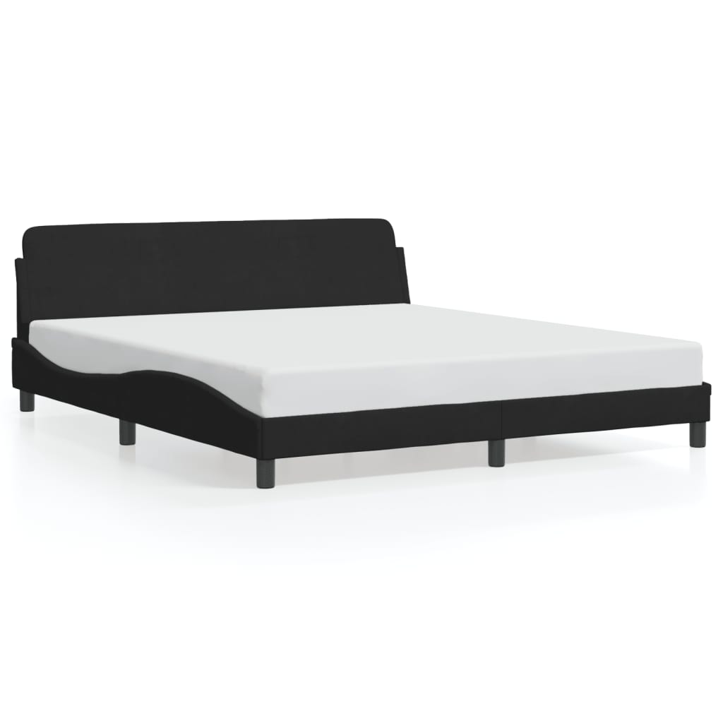 Bed Frame "Dover" Black 180x200 cm Super King Velvet