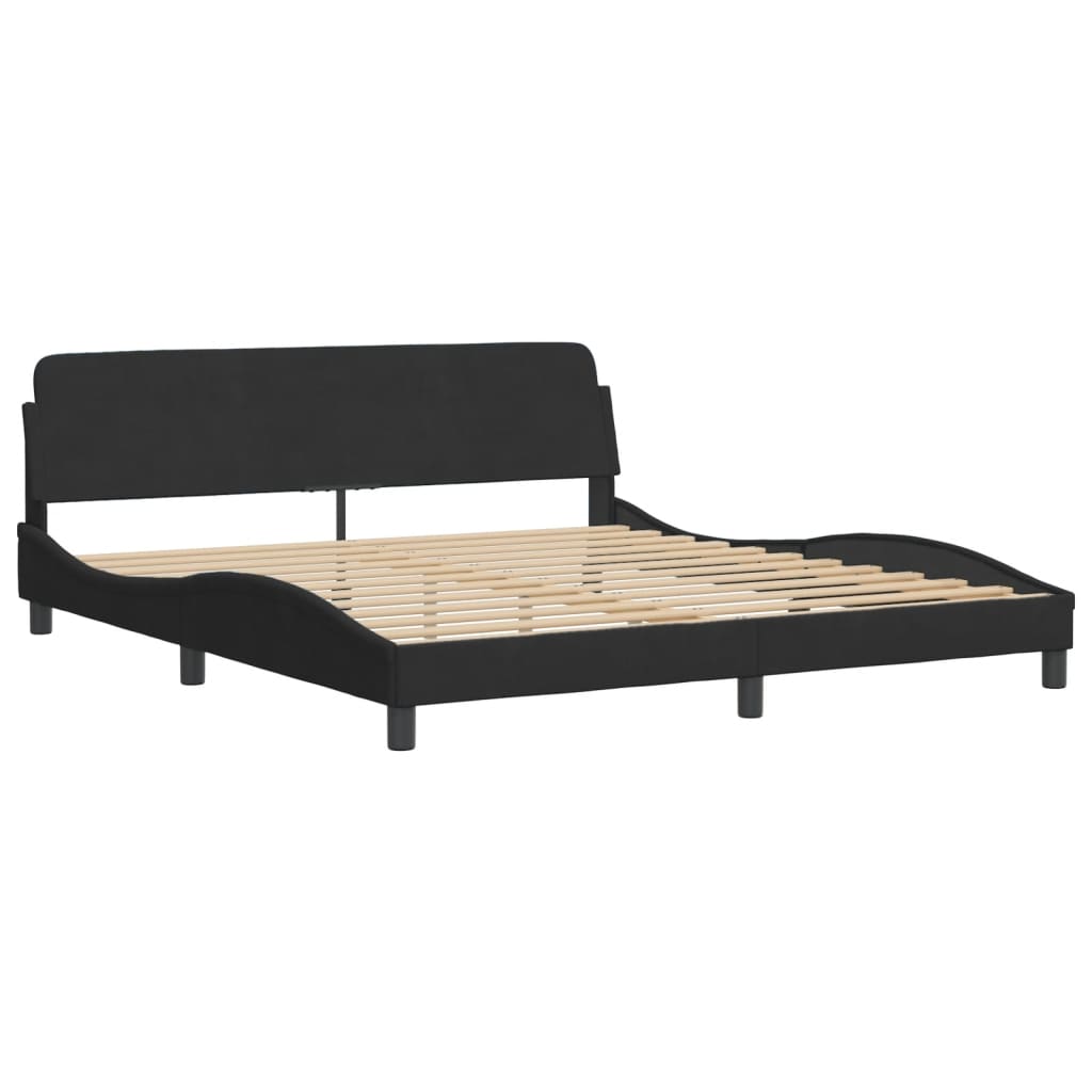 Bed Frame "Dover" Black 180x200 cm Super King Velvet