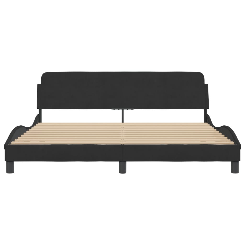 Bed Frame "Dover" Black 180x200 cm Super King Velvet