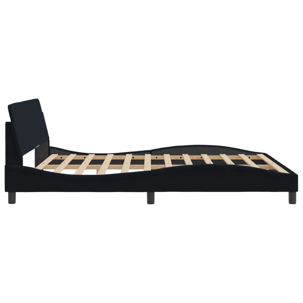 Bed Frame "Dover" Black 180x200 cm Super King Velvet