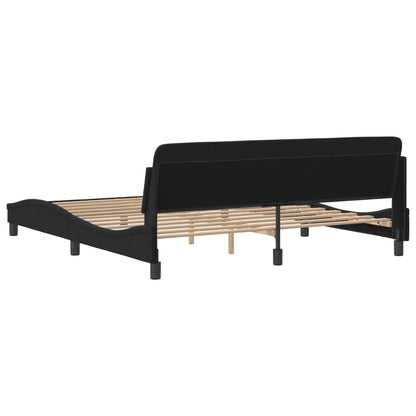 Bed Frame "Dover" Black 180x200 cm Super King Velvet