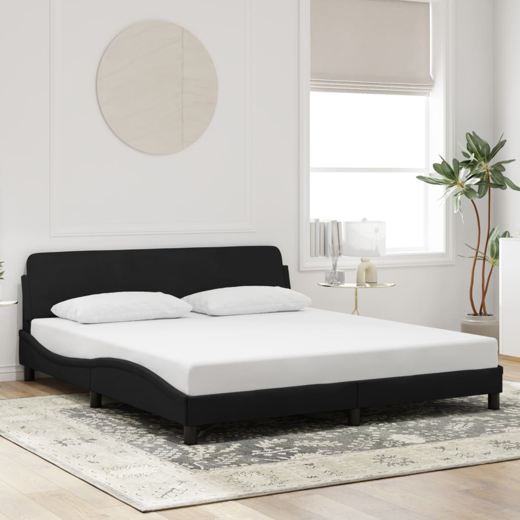 Bed Frame "Dover" Black 180x200 cm Super King Velvet