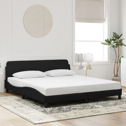 Bed Frame "Dover" Black 180x200 cm Super King Velvet