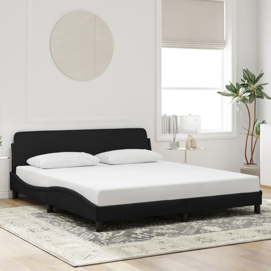 Bed Frame "Dover" Black 180x200 cm Super King Velvet