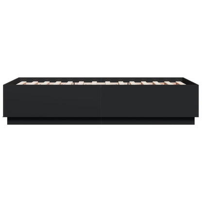 Bed Frame with LED without Mattress Black 90x190 cm Single