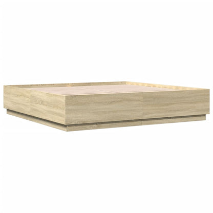 Bed Frame without Mattress Sonoma Oak 200x200 cm