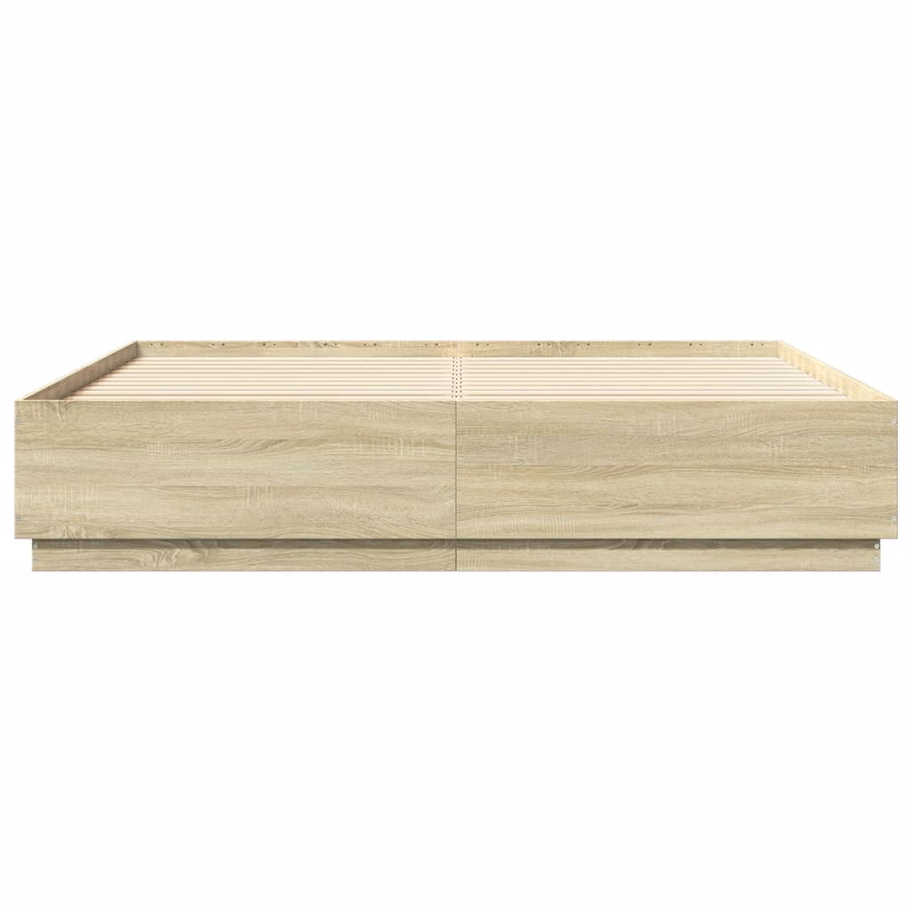 Bed Frame without Mattress Sonoma Oak 200x200 cm