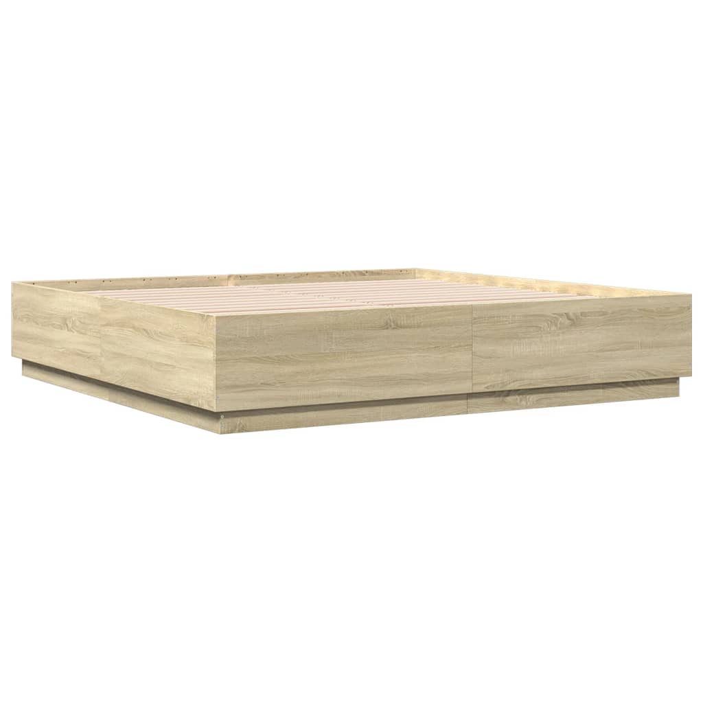 Bed Frame without Mattress Sonoma Oak 200x200 cm