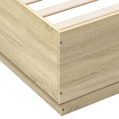 Bed Frame without Mattress Sonoma Oak 200x200 cm