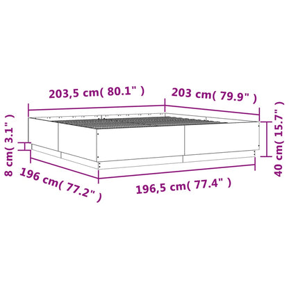 Bed Frame without Mattress Sonoma Oak 200x200 cm