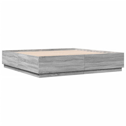 Bed Frame without Mattress Grey Sonoma 200x200 cm