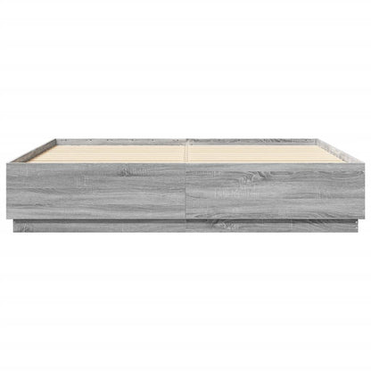 Bed Frame without Mattress Grey Sonoma 200x200 cm