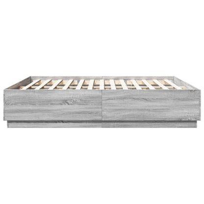 Bed Frame without Mattress Grey Sonoma 200x200 cm