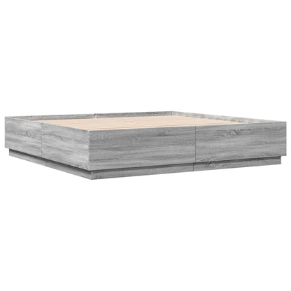 Bed Frame without Mattress Grey Sonoma 200x200 cm