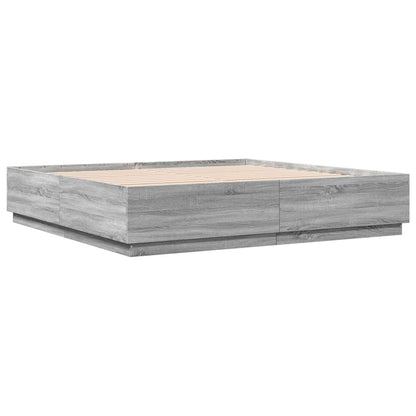 Bed Frame without Mattress Grey Sonoma 180x200 cm Super King