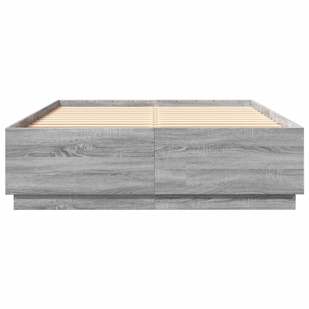 Bed Frame without Mattress Grey Sonoma 160x200 cm
